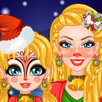 Barbie Christmas Face Painting