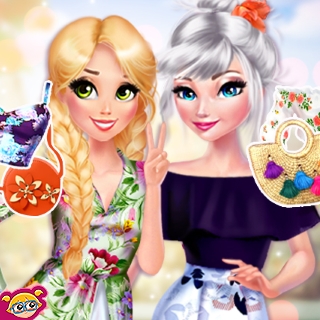 Elsa And Rapunzel Pretty In Floral